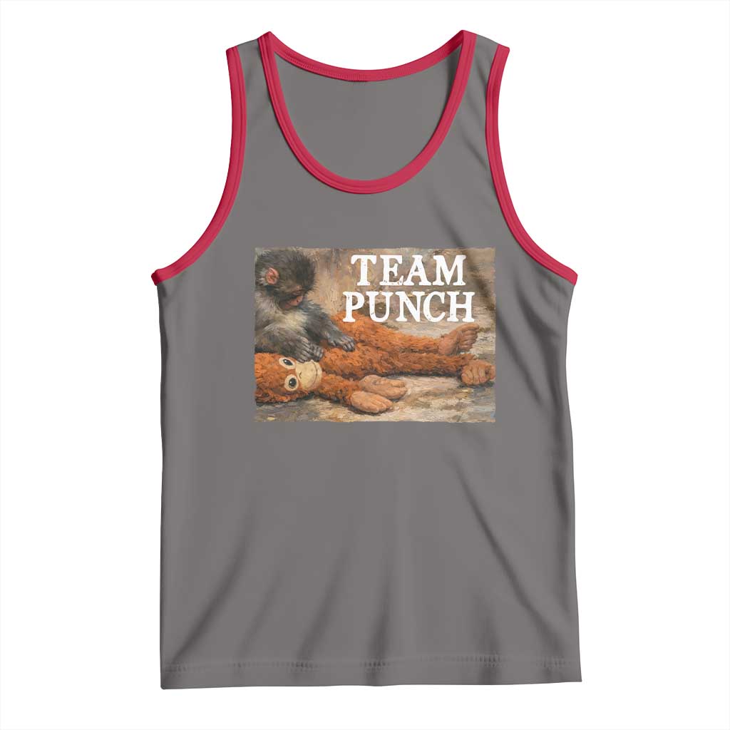 Team Punch Baby Monkey Plush Hugging Meme Tank Top