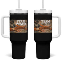 Team Punch Baby Monkey Plush Hugging Meme Tumbler With Handle