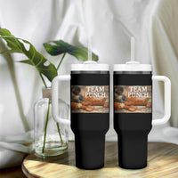Team Punch Baby Monkey Plush Hugging Meme Tumbler With Handle