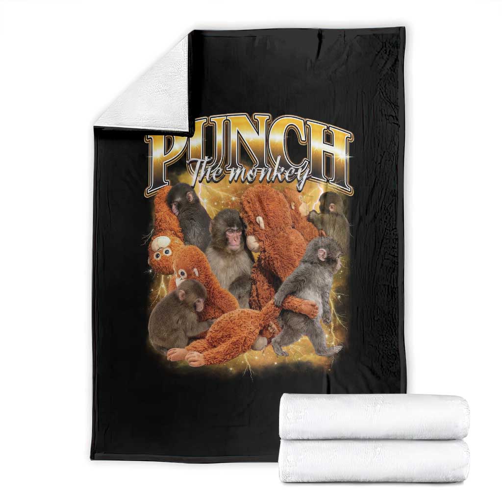 Punch The Monkey Throw Blanket Baby Monkey Punch Plush Hugging 90s Bootleg