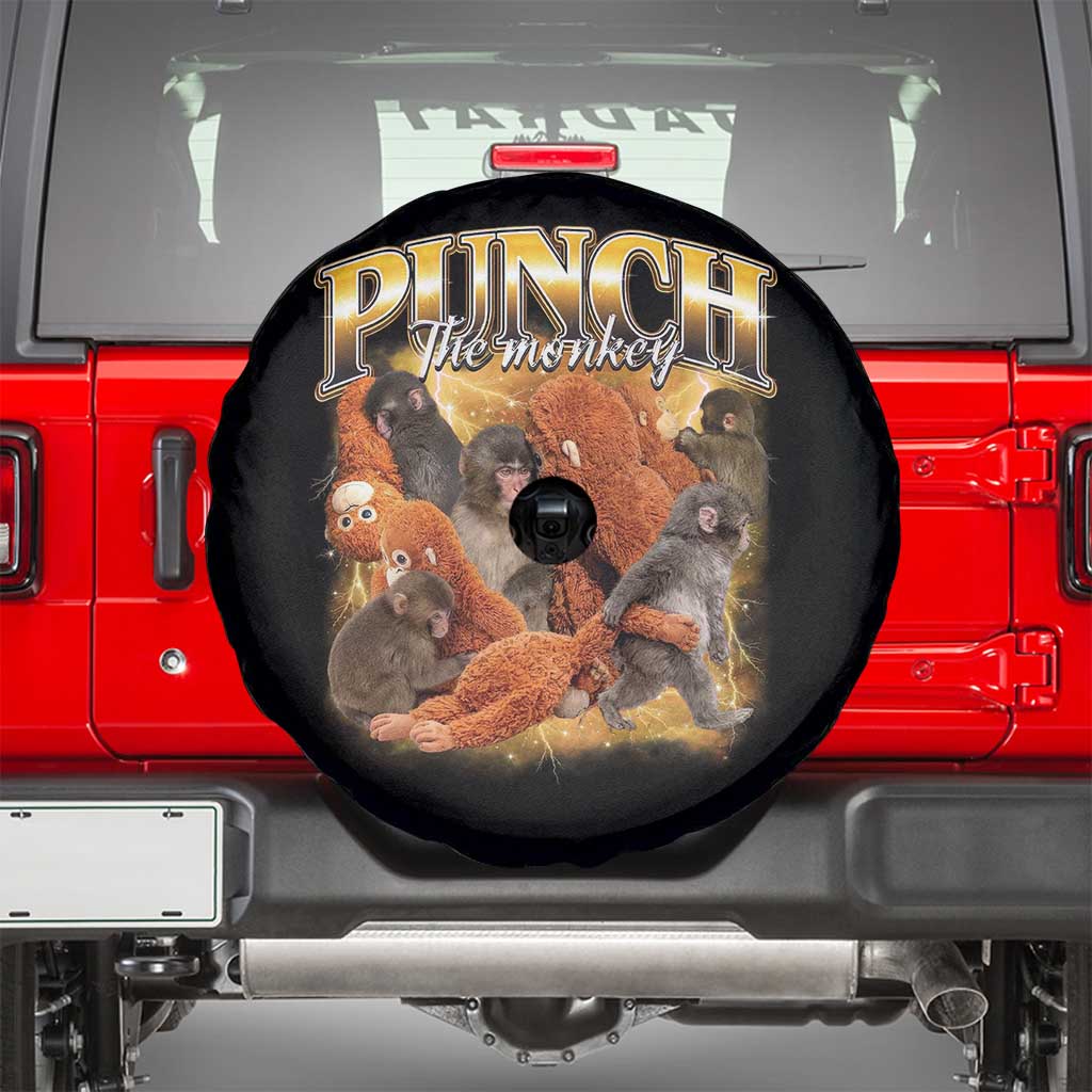 Punch The Monkey Spare Tire Cover Baby Monkey Punch Plush Hugging 90s Bootleg