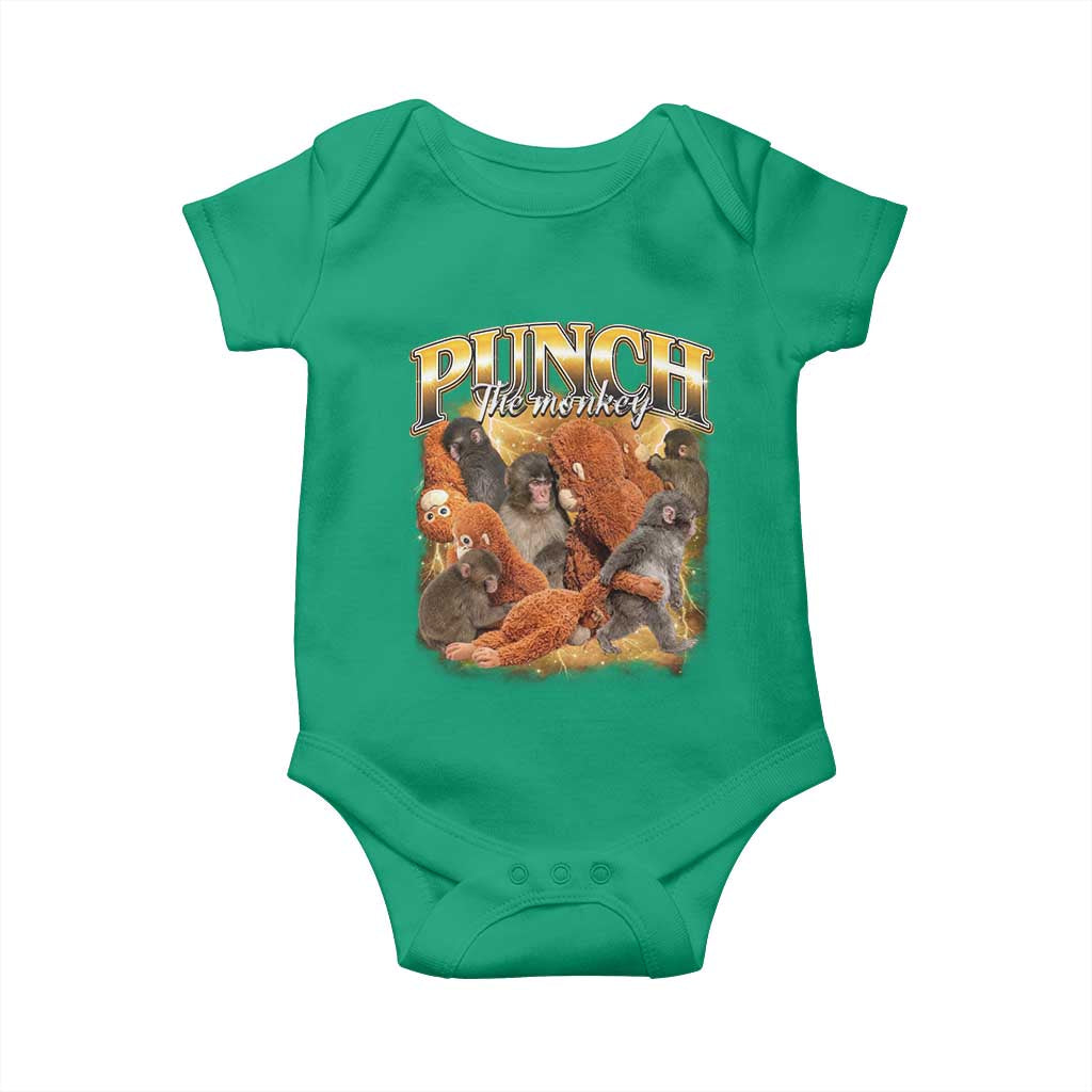 Punch The Monkey Baby Onesie Baby Monkey Punch Plush Hugging 90s Bootleg