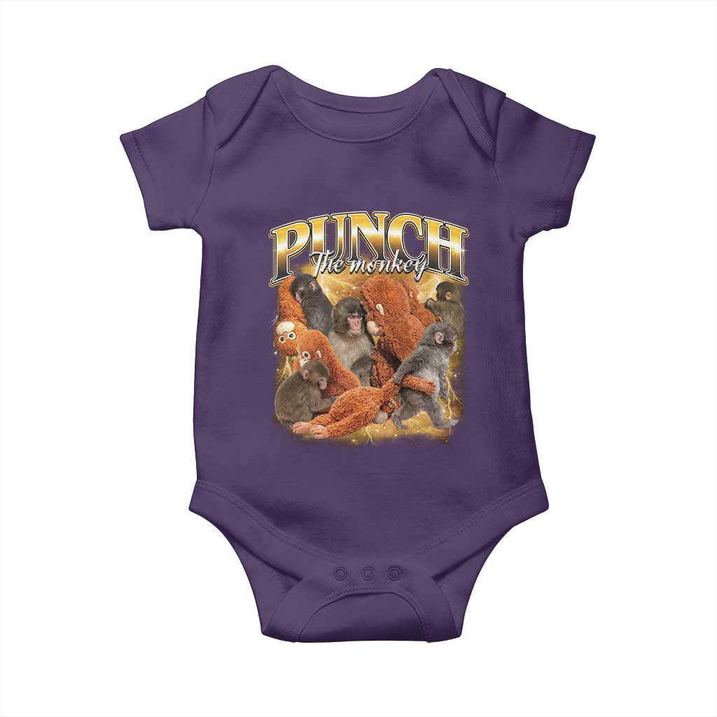 Punch The Monkey Baby Onesie Baby Monkey Punch Plush Hugging 90s Bootleg