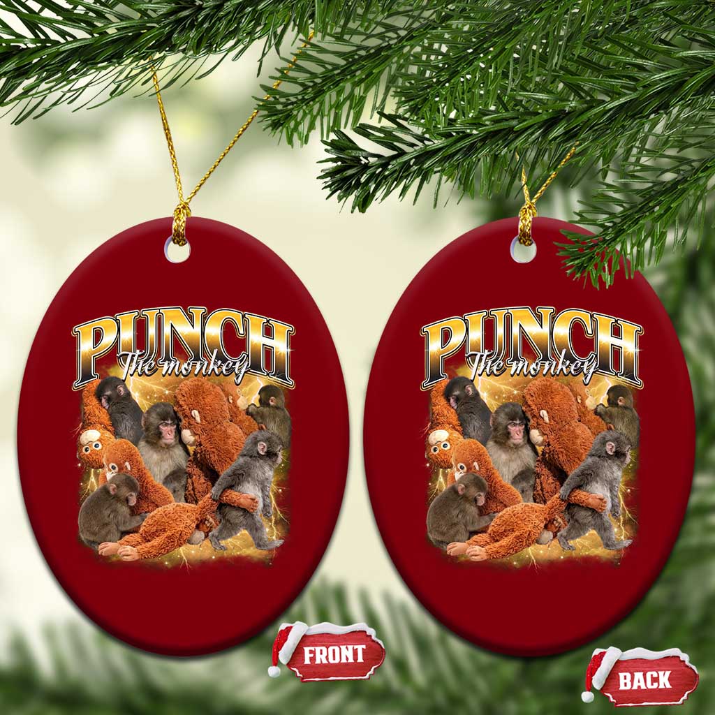 Punch The Monkey Ceramic Ornament Baby Monkey Punch Plush Hugging 90s Bootleg