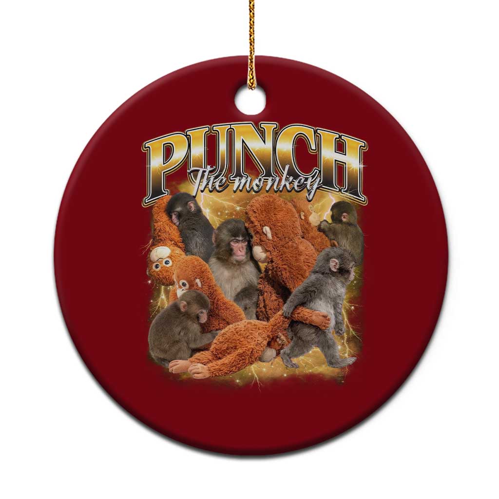Punch The Monkey Ceramic Ornament Baby Monkey Punch Plush Hugging 90s Bootleg