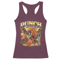 Punch The Monkey Racerback Tank Top Baby Monkey Punch Plush Hugging 90s Bootleg