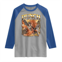 Punch The Monkey Raglan Shirt Baby Monkey Punch Plush Hugging 90s Bootleg