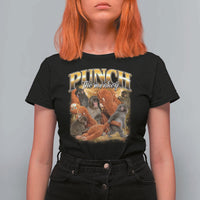 Punch The Monkey T Shirt For Women Baby Monkey Punch Plush Hugging 90s Bootleg