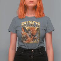 Punch The Monkey T Shirt For Women Baby Monkey Punch Plush Hugging 90s Bootleg