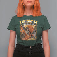Punch The Monkey T Shirt For Women Baby Monkey Punch Plush Hugging 90s Bootleg