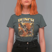 Punch The Monkey T Shirt For Women Baby Monkey Punch Plush Hugging 90s Bootleg