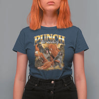Punch The Monkey T Shirt For Women Baby Monkey Punch Plush Hugging 90s Bootleg