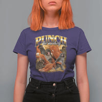 Punch The Monkey T Shirt For Women Baby Monkey Punch Plush Hugging 90s Bootleg