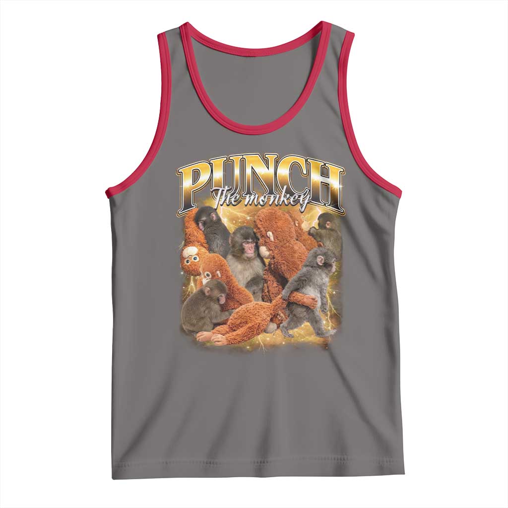 Punch The Monkey Tank Top Baby Monkey Punch Plush Hugging 90s Bootleg