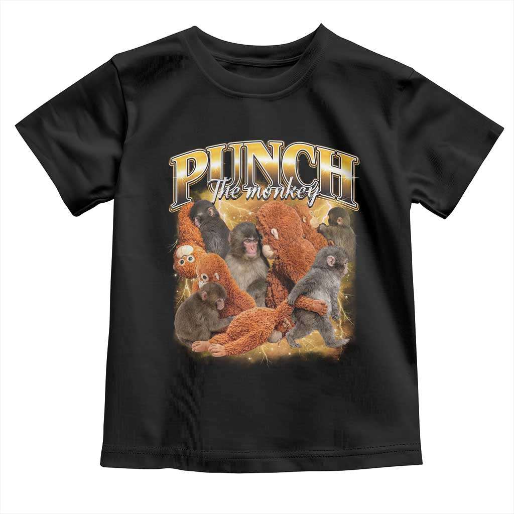 Punch The Monkey Toddler T Shirt Baby Monkey Punch Plush Hugging 90s Bootleg