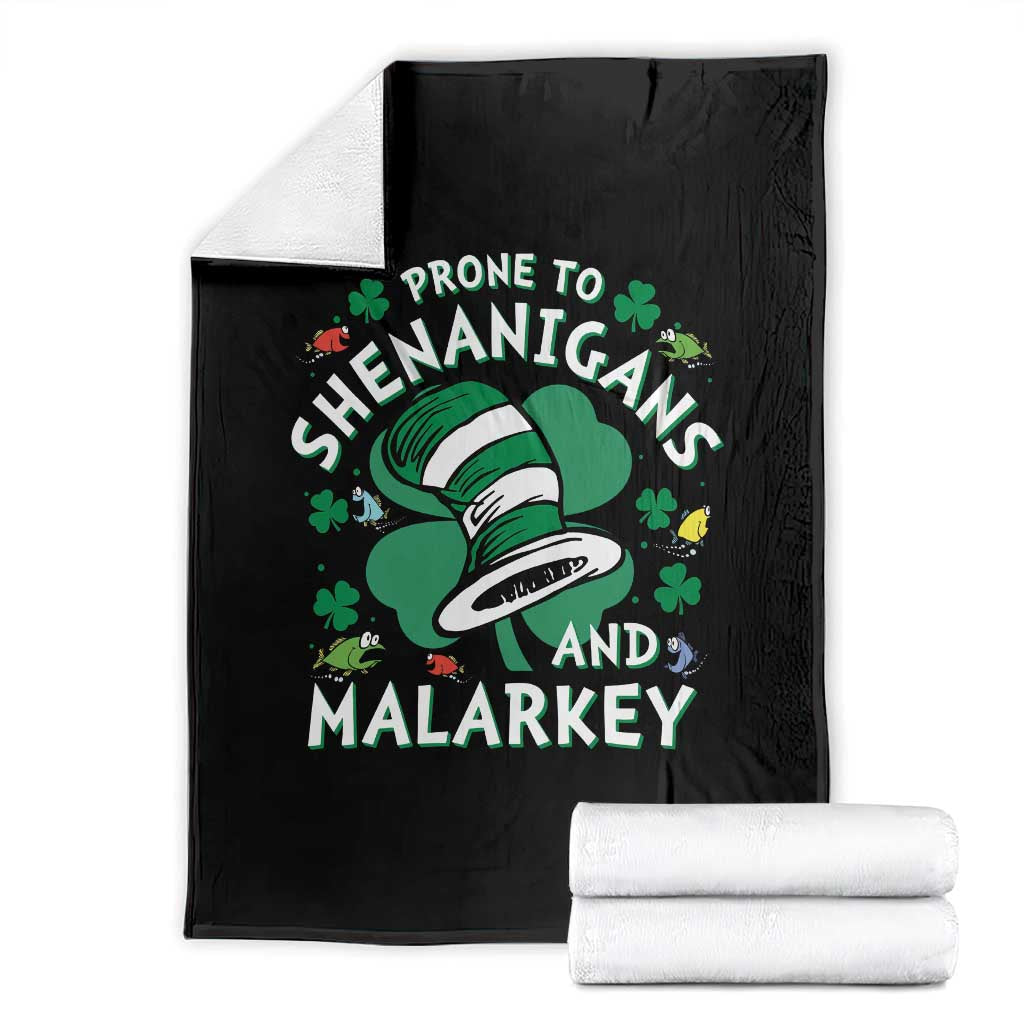Funny Prone To Shenanigans And Malarkey Throw Blanket St Patricks Day Reading Hat