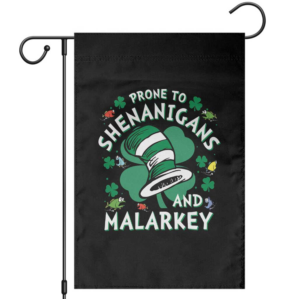 Funny Prone To Shenanigans And Malarkey Garden Flag St Patricks Day Reading Hat