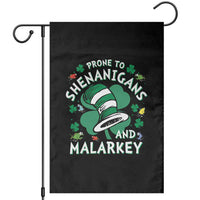 Funny Prone To Shenanigans And Malarkey Garden Flag St Patricks Day Reading Hat