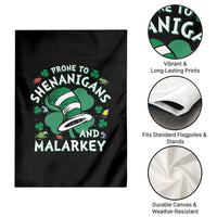 Funny Prone To Shenanigans And Malarkey Garden Flag St Patricks Day Reading Hat