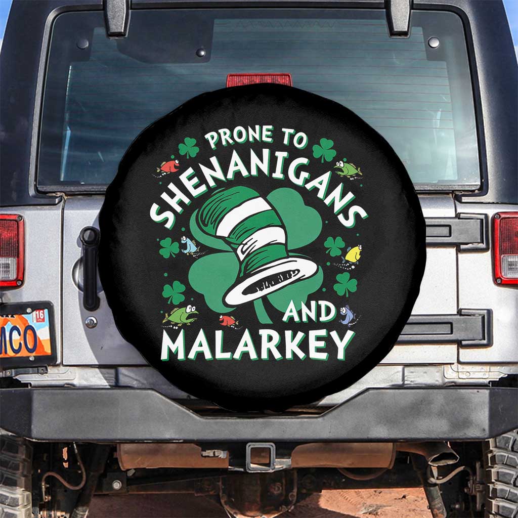 Funny Prone To Shenanigans And Malarkey Spare Tire Cover St Patricks Day Reading Hat