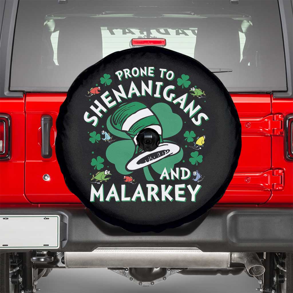 Funny Prone To Shenanigans And Malarkey Spare Tire Cover St Patricks Day Reading Hat