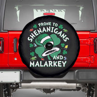 Funny Prone To Shenanigans And Malarkey Spare Tire Cover St Patricks Day Reading Hat