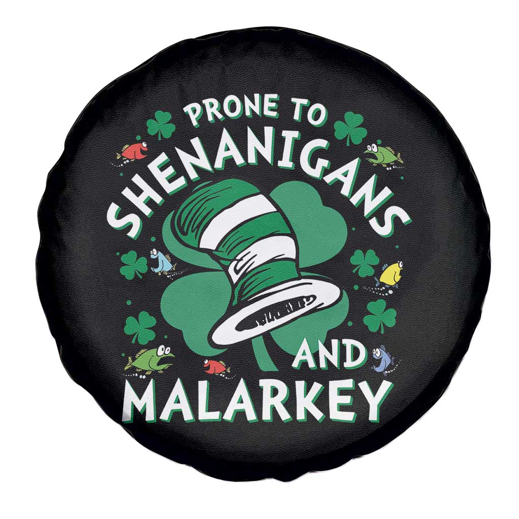 Funny Prone To Shenanigans And Malarkey Spare Tire Cover St Patricks Day Reading Hat