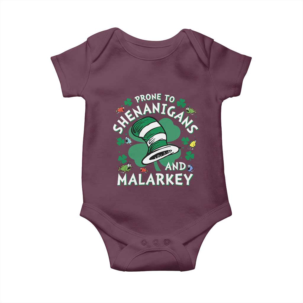 Funny Prone To Shenanigans And Malarkey Baby Onesie St Patricks Day Reading Hat