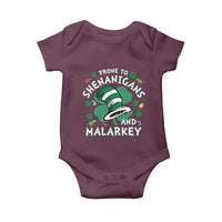 Funny Prone To Shenanigans And Malarkey Baby Onesie St Patricks Day Reading Hat