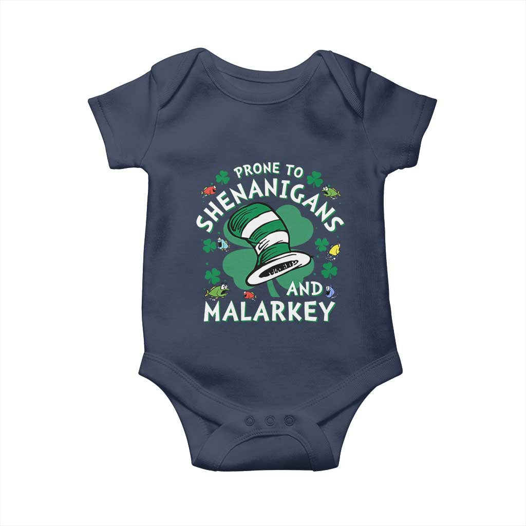 Funny Prone To Shenanigans And Malarkey Baby Onesie St Patricks Day Reading Hat
