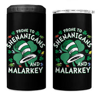 Funny Prone To Shenanigans And Malarkey 4 in 1 Can Cooler Tumbler St Patricks Day Reading Hat