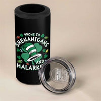 Funny Prone To Shenanigans And Malarkey 4 in 1 Can Cooler Tumbler St Patricks Day Reading Hat