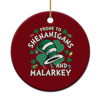Funny Prone To Shenanigans And Malarkey Ceramic Ornament St Patricks Day Reading Hat