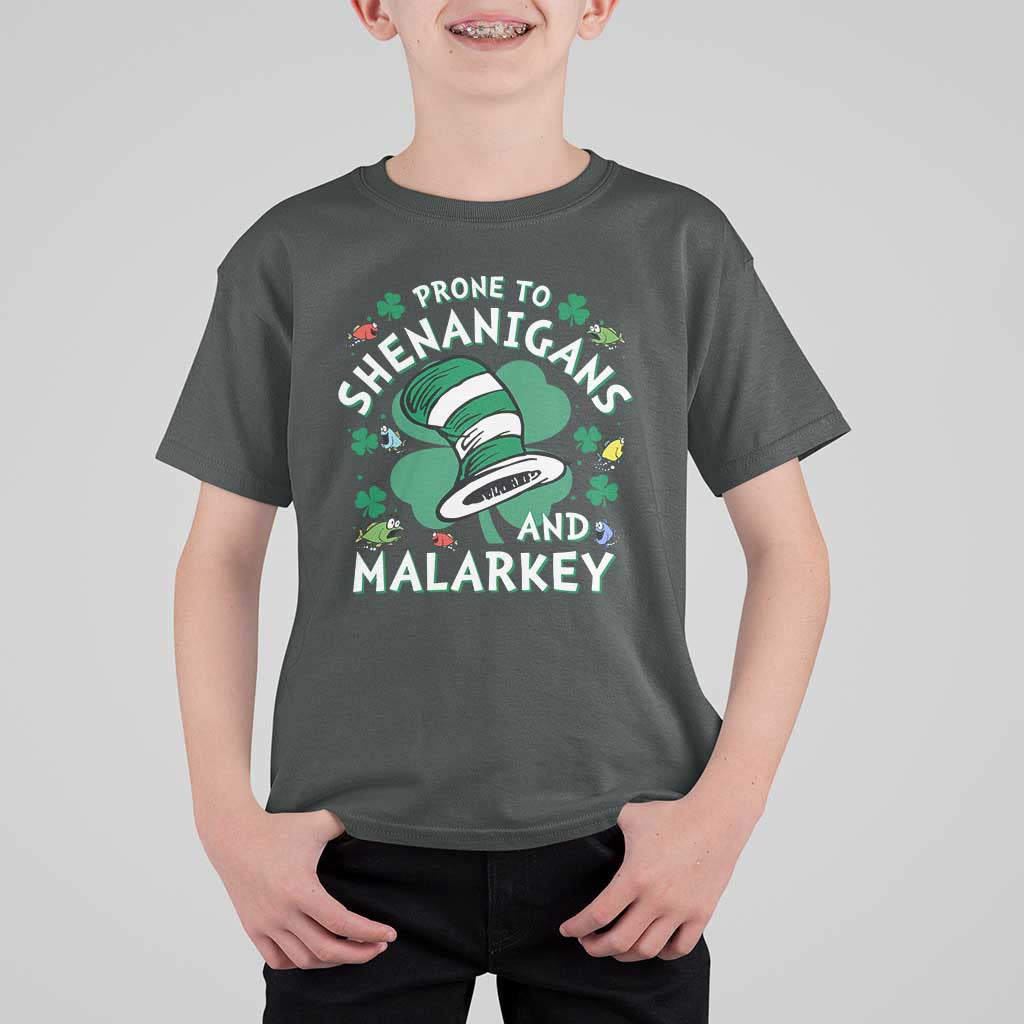 Funny Prone To Shenanigans And Malarkey T Shirt For Kid St Patricks Day Reading Hat