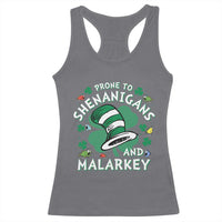 Funny Prone To Shenanigans And Malarkey Racerback Tank Top St Patricks Day Reading Hat