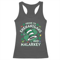Funny Prone To Shenanigans And Malarkey Racerback Tank Top St Patricks Day Reading Hat