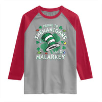 Funny Prone To Shenanigans And Malarkey Raglan Shirt St Patricks Day Reading Hat