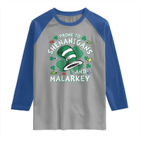 Funny Prone To Shenanigans And Malarkey Raglan Shirt St Patricks Day Reading Hat