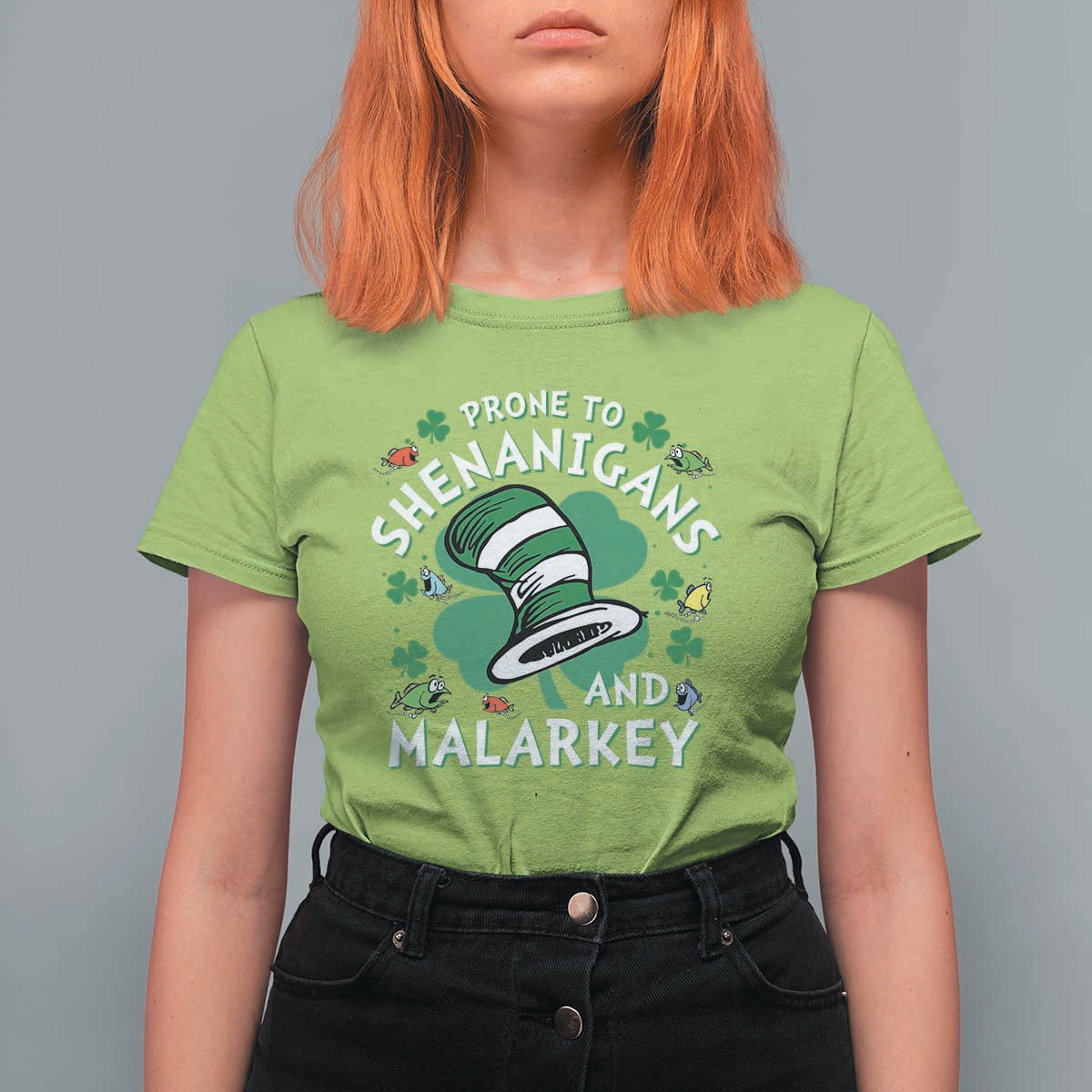 Funny Prone To Shenanigans And Malarkey T Shirt For Women St Patricks Day Reading Hat