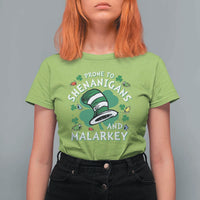 Funny Prone To Shenanigans And Malarkey T Shirt For Women St Patricks Day Reading Hat