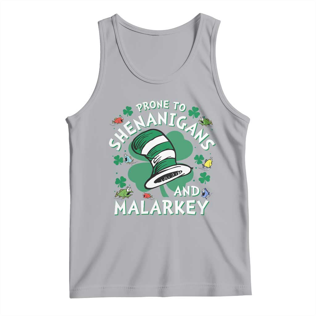 Funny Prone To Shenanigans And Malarkey Tank Top St Patricks Day Reading Hat