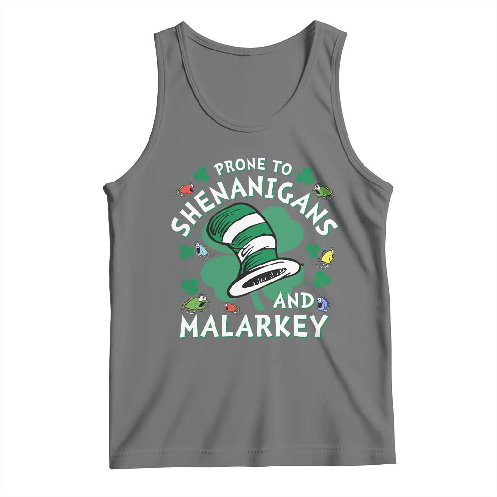 Funny Prone To Shenanigans And Malarkey Tank Top St Patricks Day Reading Hat