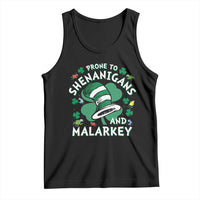 Funny Prone To Shenanigans And Malarkey Tank Top St Patricks Day Reading Hat