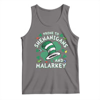 Funny Prone To Shenanigans And Malarkey Tank Top St Patricks Day Reading Hat