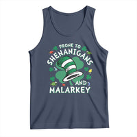 Funny Prone To Shenanigans And Malarkey Tank Top St Patricks Day Reading Hat