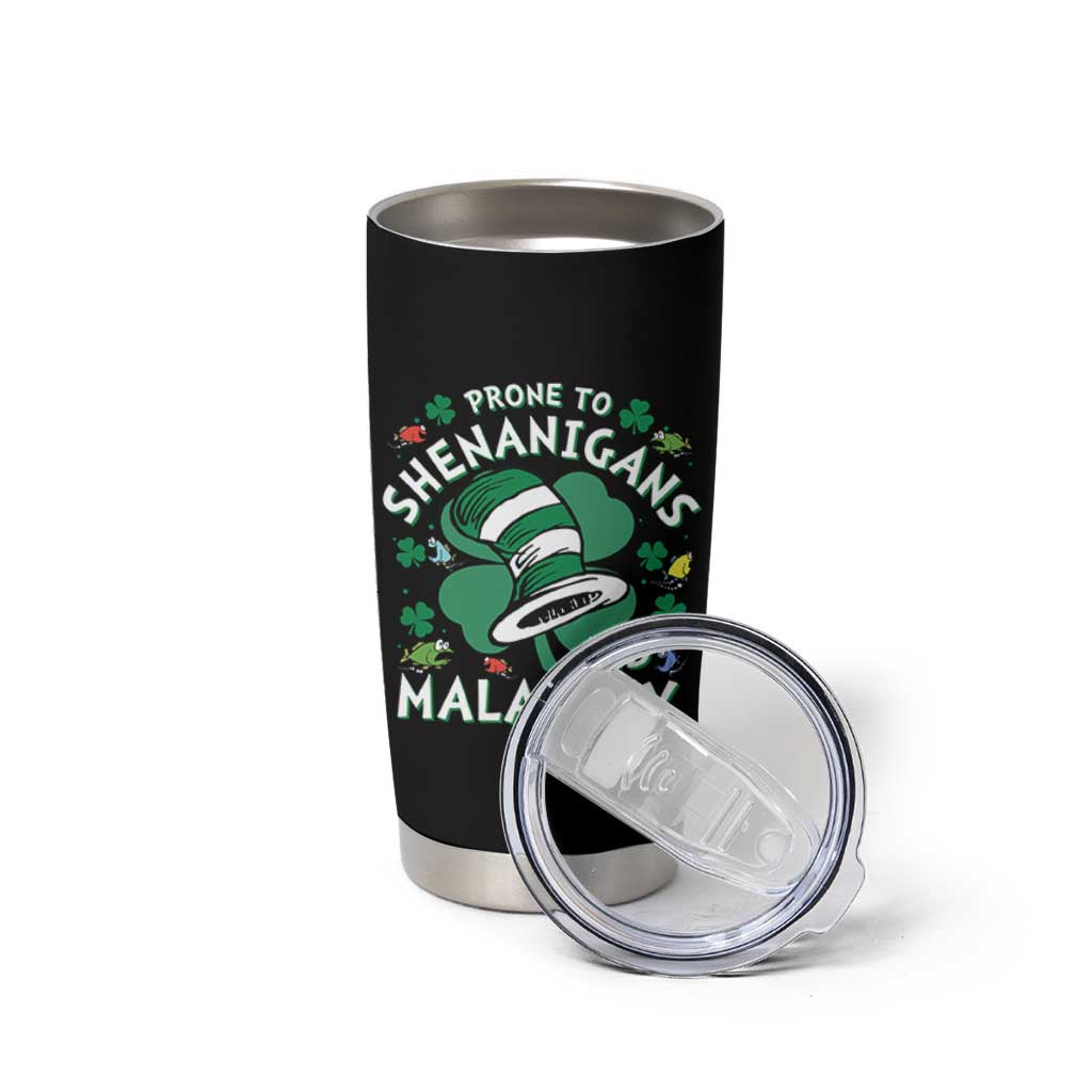Funny Prone To Shenanigans And Malarkey Tumbler Cup St Patricks Day Reading Hat