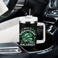 Funny Prone To Shenanigans And Malarkey Tumbler With Handle St Patricks Day Reading Hat