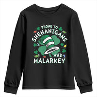 Funny Prone To Shenanigans And Malarkey Youth Sweatshirt St Patricks Day Reading Hat