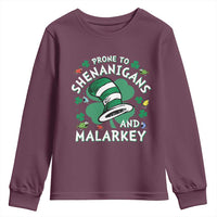 Funny Prone To Shenanigans And Malarkey Youth Sweatshirt St Patricks Day Reading Hat