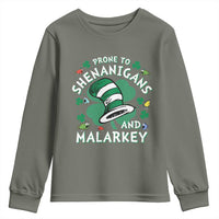 Funny Prone To Shenanigans And Malarkey Youth Sweatshirt St Patricks Day Reading Hat
